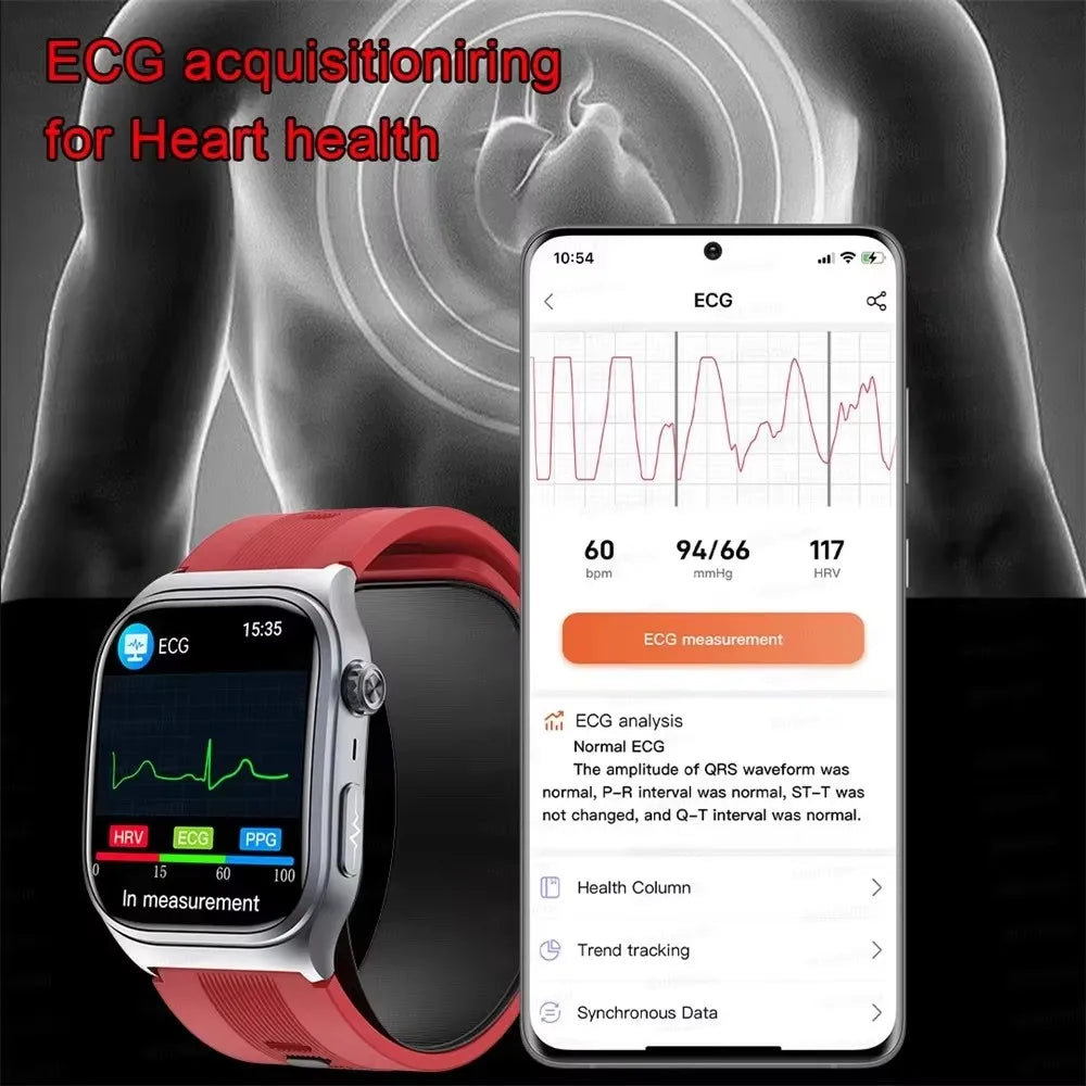 2025 New Medical Grade Air Pump Airbag ECG+PPG Smart Watches Men Women Blood Pressure Glucose Heart rate Bluetooth Call Bracelet GUHUAVMI High-End Smart Wear Store