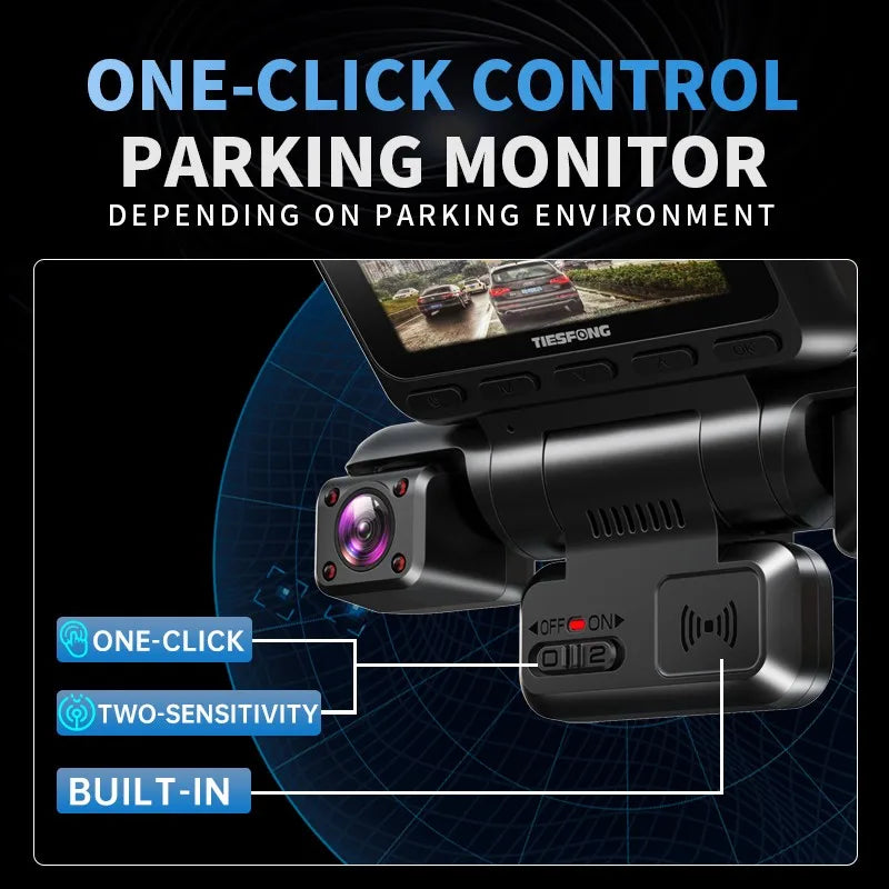 TiESFONG 4CH GPS Dash Cam i7pro Front 4K/2K+3*1080P for Car 360 DVR Camera 24H Parking Mode WiFi Video Recorder IR Night Vision