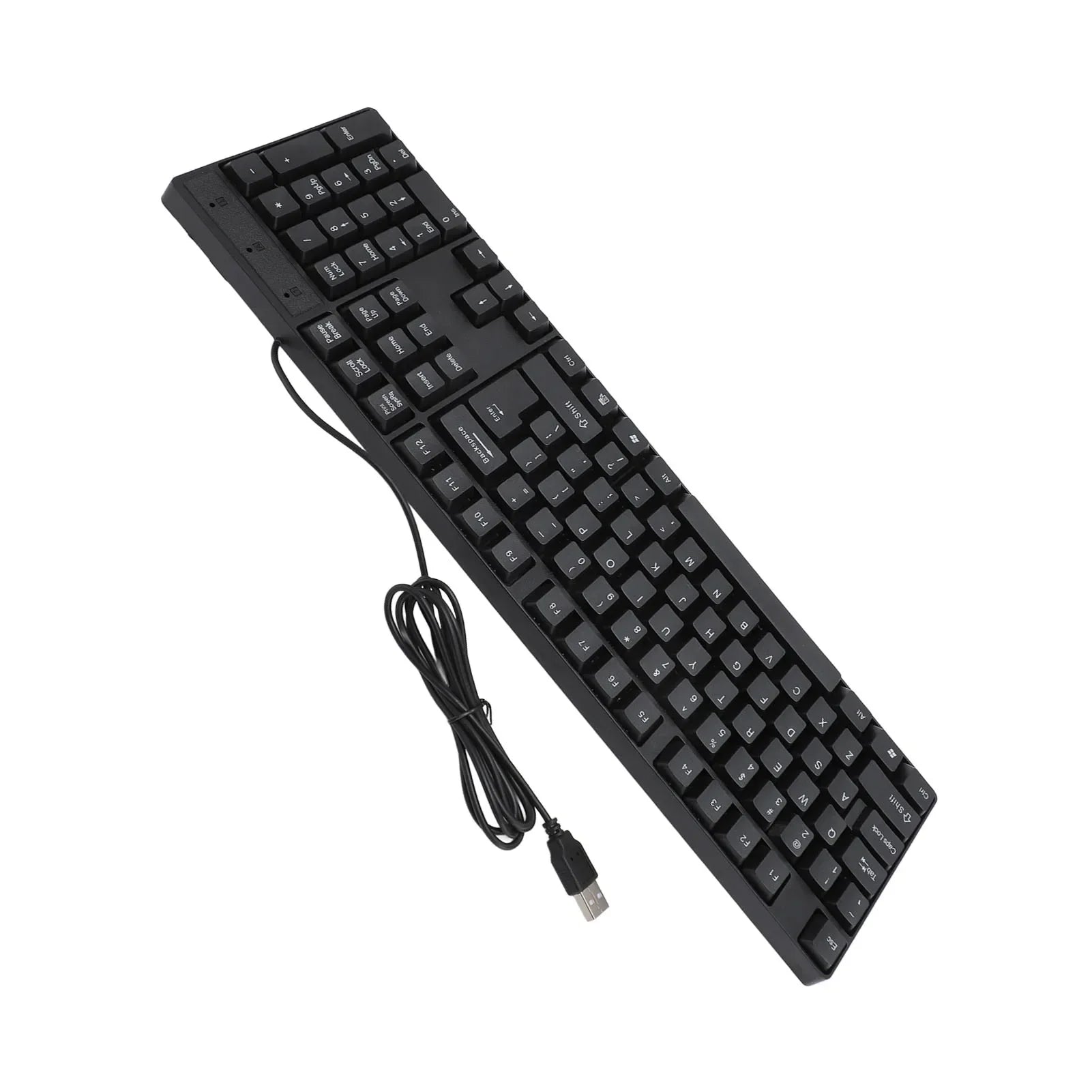 104 Keys USB Wired Keyboard English/Russian/Spanish/French Language Ergonomic Design Gaming Keyboard for Office Laptops Desktops Outstanding Electronic Store Store