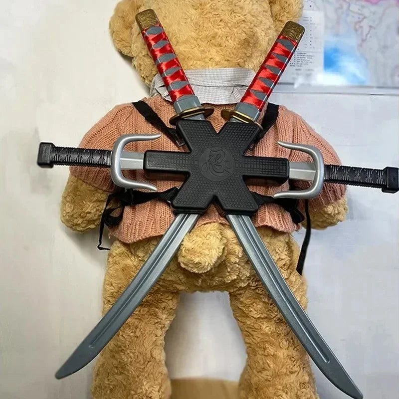 1: 1 Ninja Set Halloween Children's Japanese Samurai Cosplay Toys Knife Set Dart Toy Model Gifts Collection Bizarre Toys Tiny Toes Treasures Store