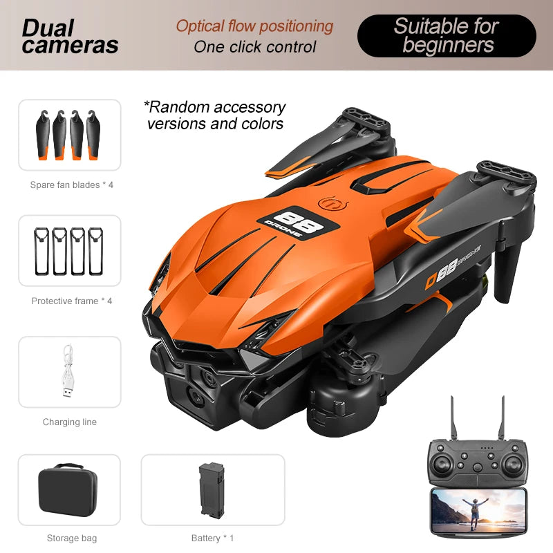 New D88 Drone 8K Optical Flow HD Dual Camera Fixed Height Aerial Photography Quadcopter 10000m Remote Control Aircraft 2026 Electronic Camera Specialty Store