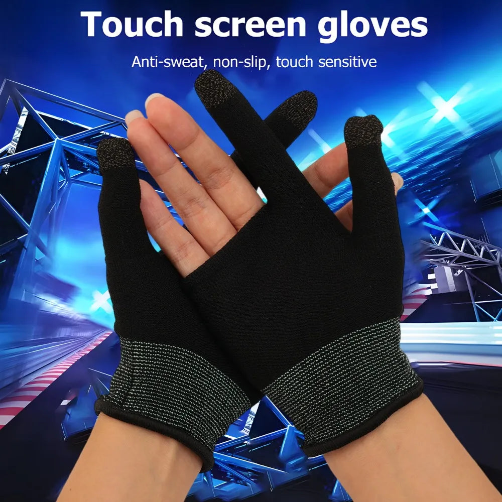 Sweat-Proof Game Gloves Luminous Finger Sleeve Breathable Finger Cots Cover Sensitive Mobile Touch Glove for PUBG Phone Games Exploring 3C Store