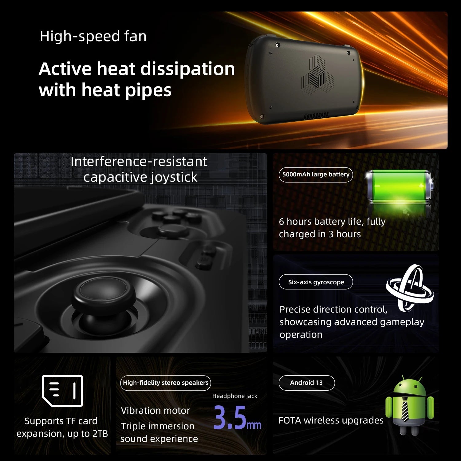 Anbernic RG Slide Handheld Game Console 4.7-inch LTPS In-Cell Screen Android 5000mAh Video Gaming Player Supports 1080p-Port Out Anbernic Direct Store