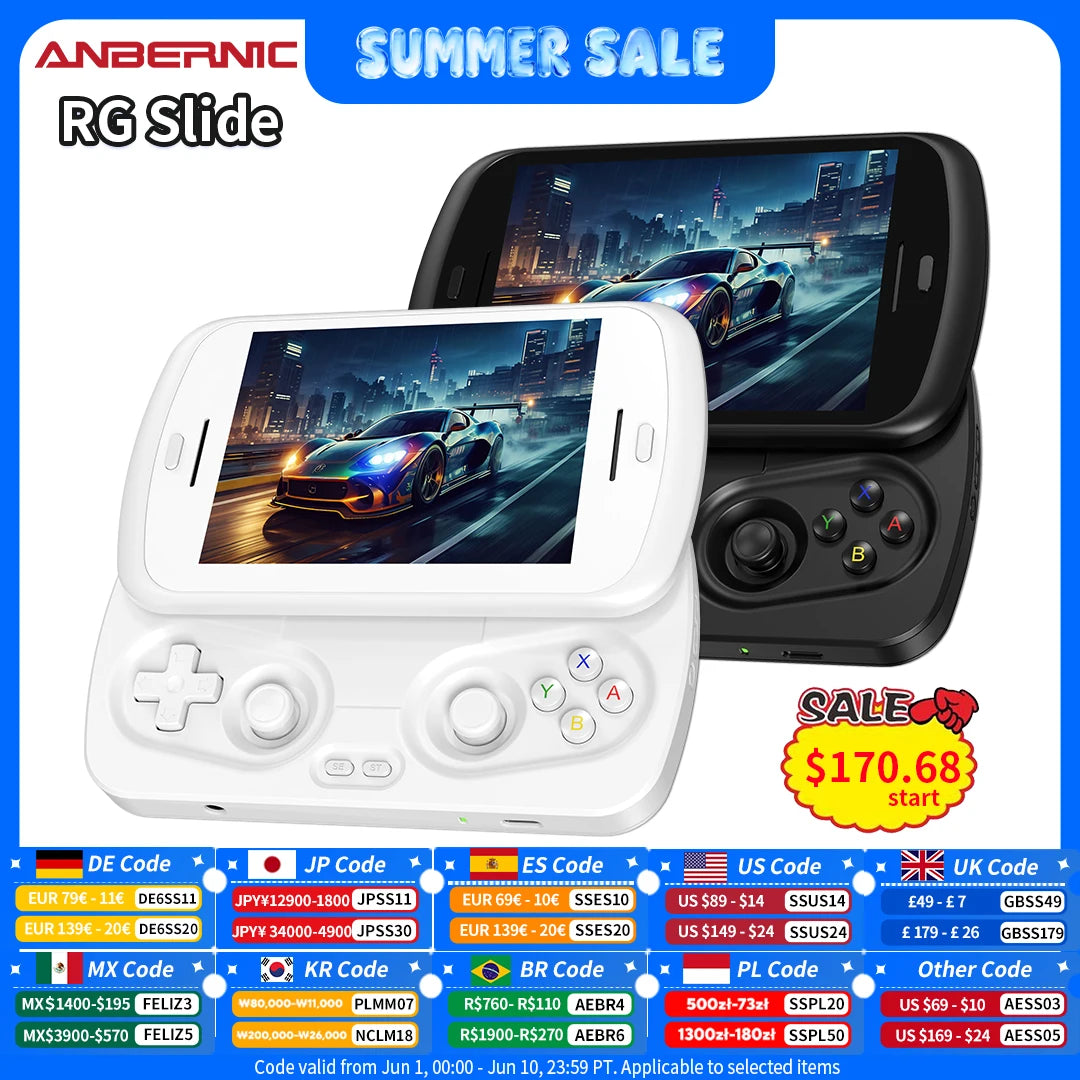 Anbernic RG Slide Handheld Game Console 4.7-inch LTPS In-Cell Screen Android 5000mAh Video Gaming Player Supports 1080p-Port Out Anbernic Direct Store