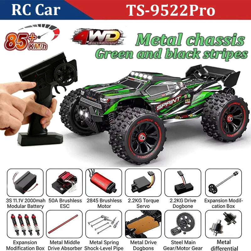 WLtoys 9522 PRO 85KM/H High-speed RC Car Brushless 4WD Drive Off-road Drift 1:16 Professional Racing Car 9522 50KM/H Boy's Toy Gangbi Official Store