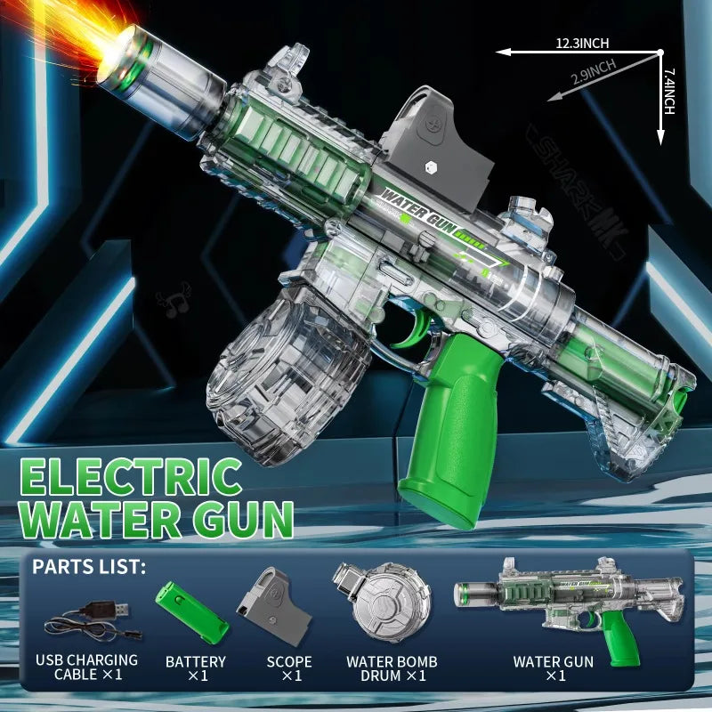 M416 LED Water Gun for Kids – Large Capacity Auto-Fire Summer Outdoor Toy AE Selection Toys Store