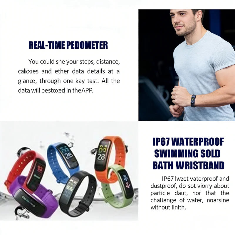 Lenovo C1 Plus Smart Watch Bluetooth Step Counting Sports Bracelet Fitness Tracker Heart Rate Blood Pressure Sleep Men Women Tarrot DigitaL Store