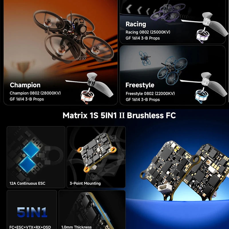 BETAFPV Air75II Brushless Whoop Quadcopter Racing Freestyle Drone ELRS 2.4G Matrix 1S 5IN1 II FC 5.8G 25mw~400mw VTX C03 Camera Wonderful Toyhouse Store