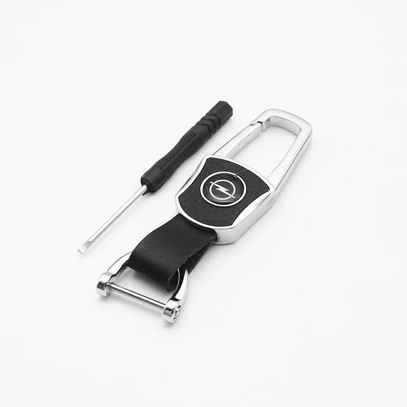 Metal/Leather Car Keychain Badge Emblem For Opel Astra Grandland Corsa Mokka Frontera Insignia Zafira Key Chain Rings Accessorie Tesla Auto Parts Wholesale Store