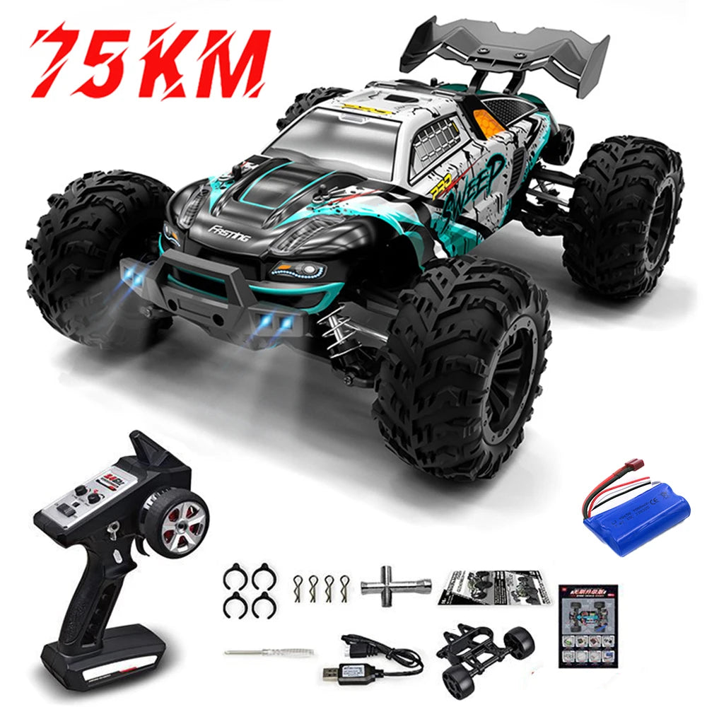 1:16 75KM/H or 50KM/H 4WD RC Car with LED Remote Control Cars High Speed Drift Monster Truck for Kids Vs Wltoys 144001 Toys DISHUO Official Store