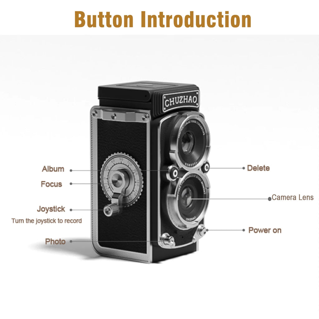 CHUZHAO Mini Retro Digital Camera with 1.54inch Screen 1080p Video 12MP Photos Compact Vintage Portable for Birthday Gift TFC digital Store