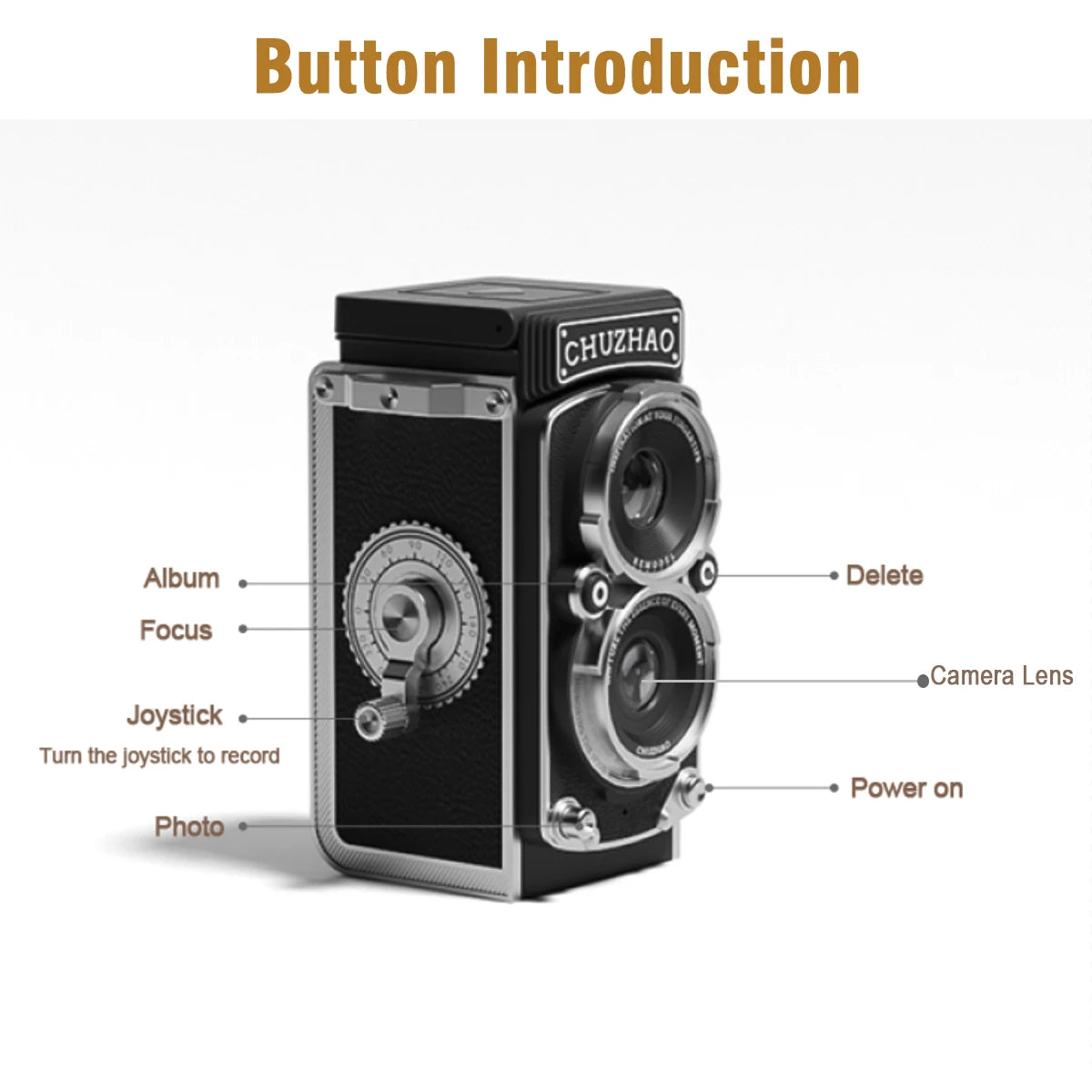 CHUZHAO Mini Retro Digital Camera with 1.54inch Screen 1080p Video 12MP Photos Compact Vintage Portable for Birthday Gift TFC digital Store