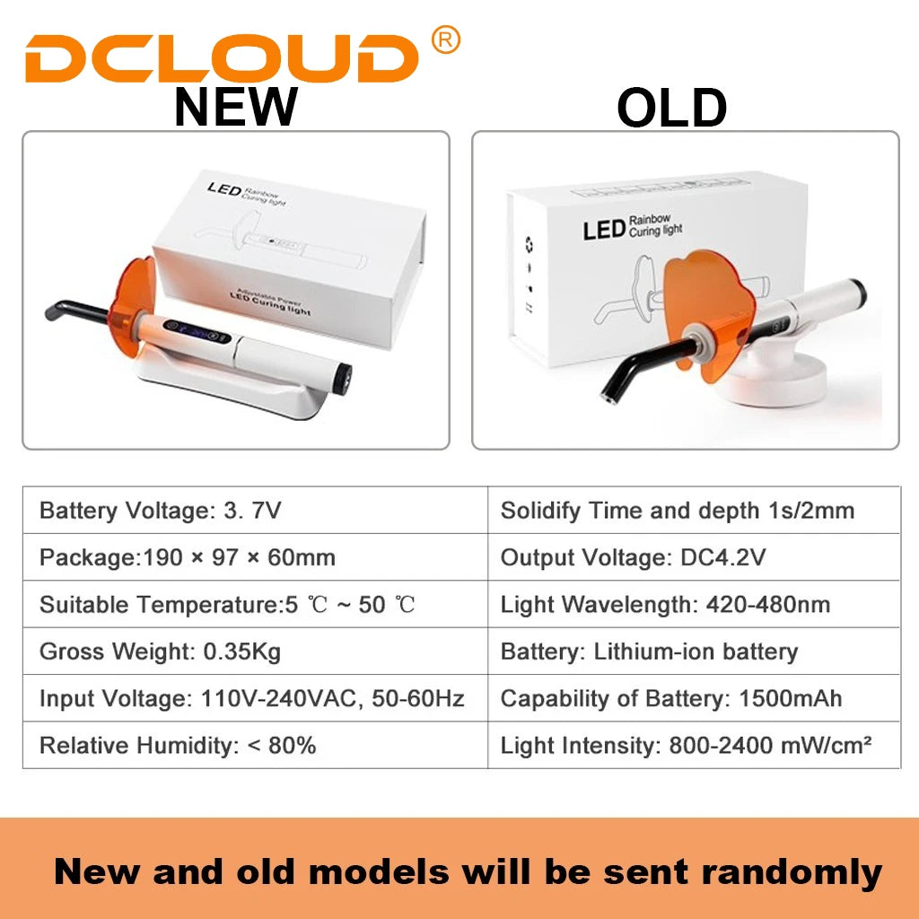 Dental Curing Light Lamp LED 1S Cure 3 Modes Curable Resin One second Cure Dentistry Equipment Photopolymerizer Lamp 2500mW/cm²