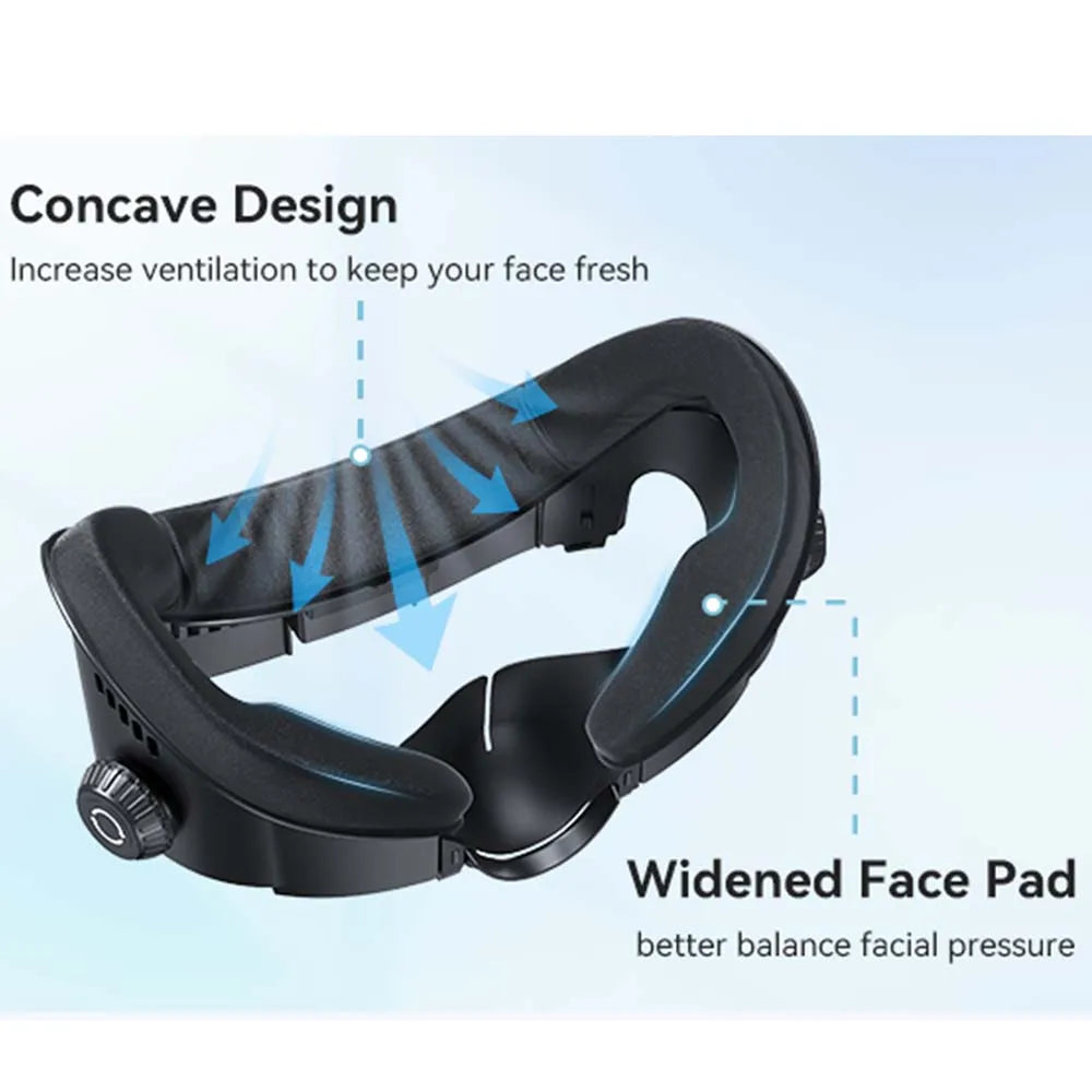 AMVR FC4A PU Leather Face Mask Cover for Meta Oculus Quest 3 Facial Interface Multi-Vent Ice Silk Face Pad for Halo Head Strap AMVR Official Store