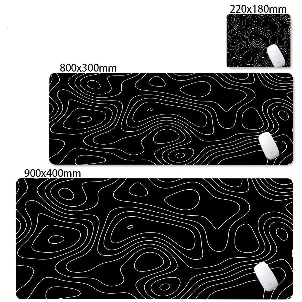 XXL Desk Mat Black And White Strata Liquid Mousepad Large Abstract Mouse Pad Gaming Deskmat With Lockedge Office Non-slip Carpet Admisitr Gaming Mouse Pad Store