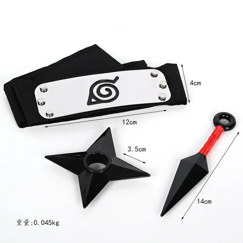 Ninja Set Combination Assembly Flag Maple Roleplaying Kakashi Gloves Kunai Forehead Protector Bandana Performance Costume cos school party Store