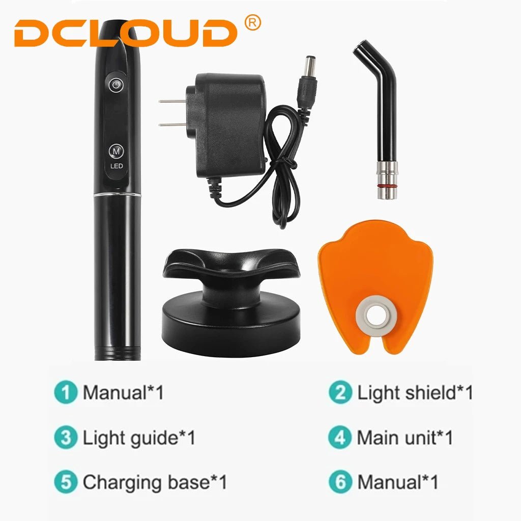 Dental Curing Light Lamp LED 1S Cure 3 Modes Curable Resin One second Cure Dentistry Equipment Photopolymerizer Lamp 2500mW/cm²