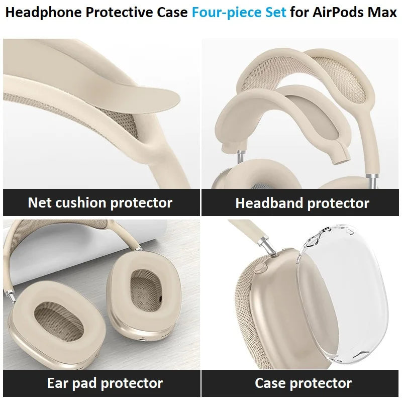 AirPods Max Case Set – Transparent TPU Cover with Ear Pad Protection & Scratch Guard Shop1105008096 Store