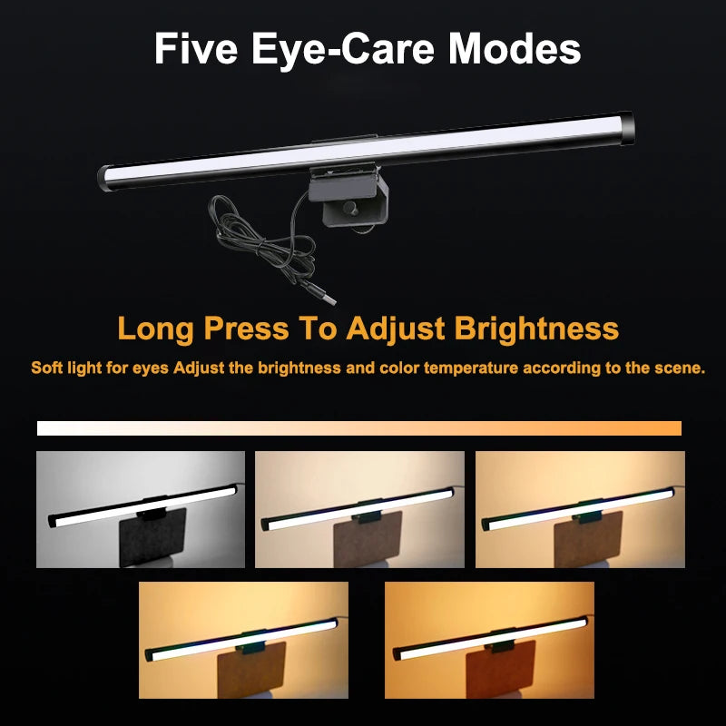 Monitor Light Bar LED Computer Screen Hanging Lights RGB Atmosphere Table Lamp for Work Study Read Gaming Stepless Dimmable FEICAN LED Store