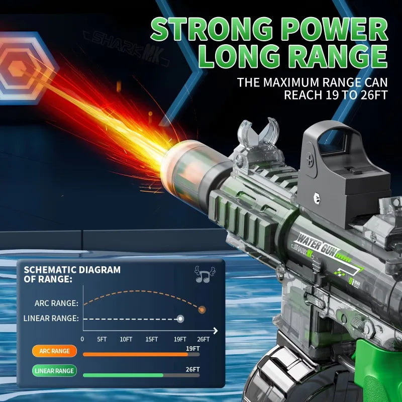 M416 LED Water Gun for Kids – Large Capacity Auto-Fire Summer Outdoor Toy AE Selection Toys Store