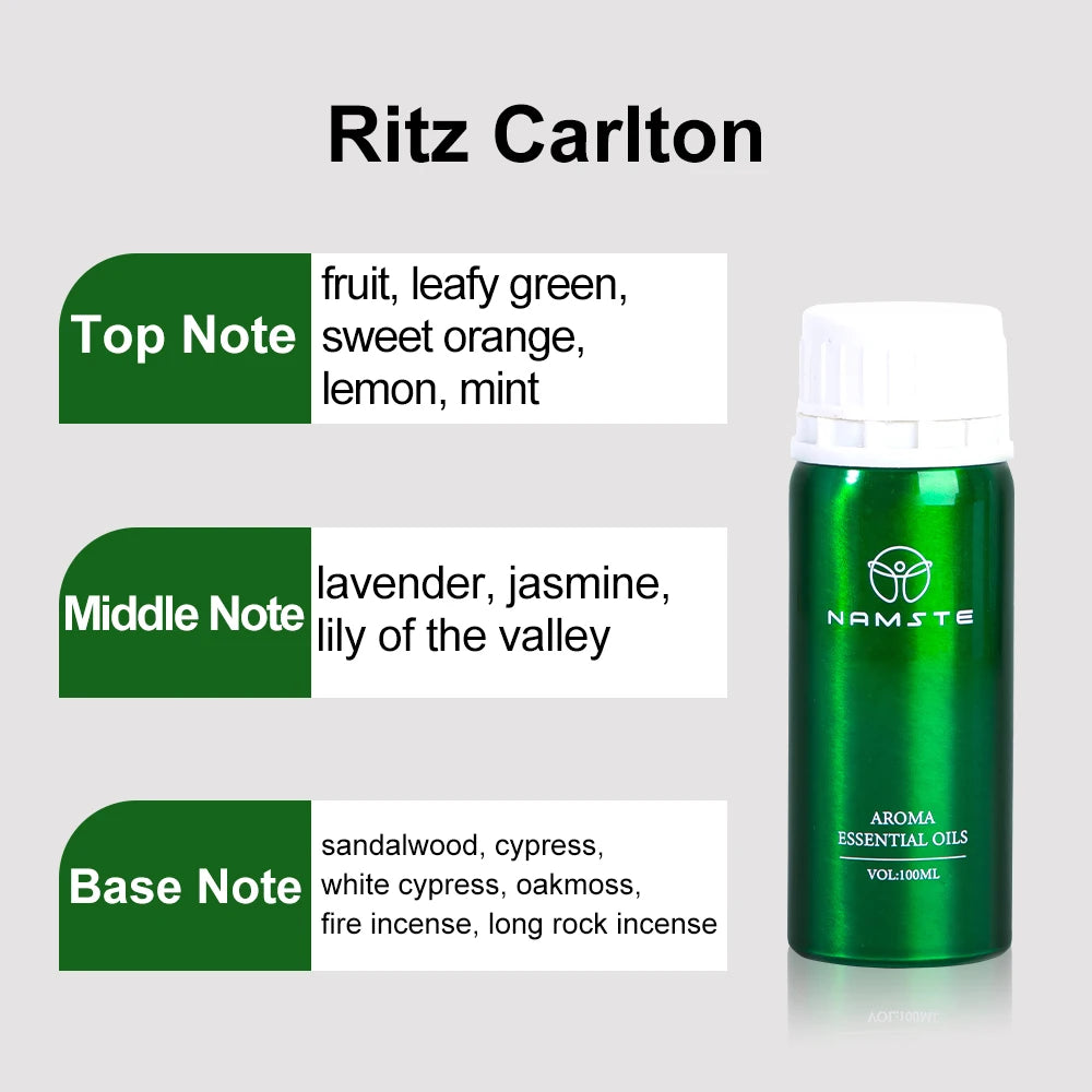 Namste 100ML Ritz Carlton Hotel Essential Oil Hotels Home Air Freshener Pure plant essential oil Free 3 Pieces Of 5ml Samples NAMSTE Official Store
