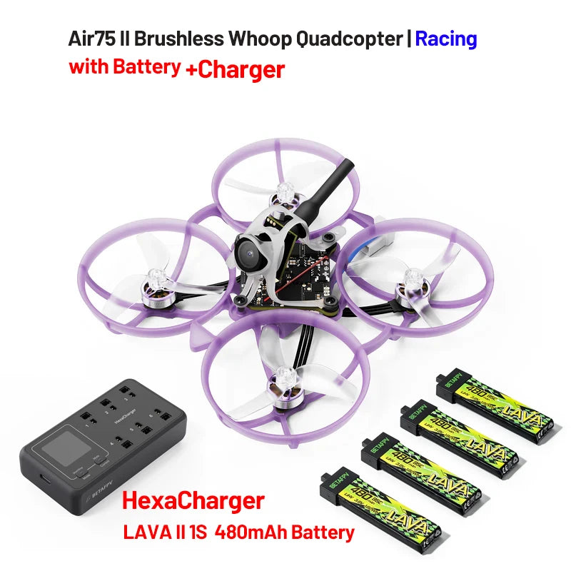 BETAFPV Air75II Brushless Whoop Quadcopter Racing Freestyle Drone ELRS 2.4G Matrix 1S 5IN1 II FC 5.8G 25mw~400mw VTX C03 Camera Wonderful Toyhouse Store