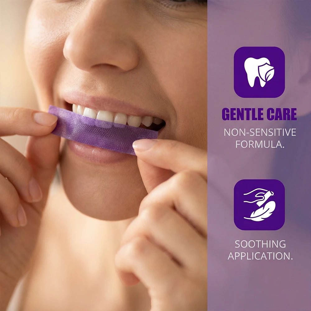 Purple Teeth Whitening Strip No Sensitive Teeth Bleaching Strip Colour Corrector Instant Teeth Clean Strip,At-Home Teeth Whiter MERALL Beauty Store