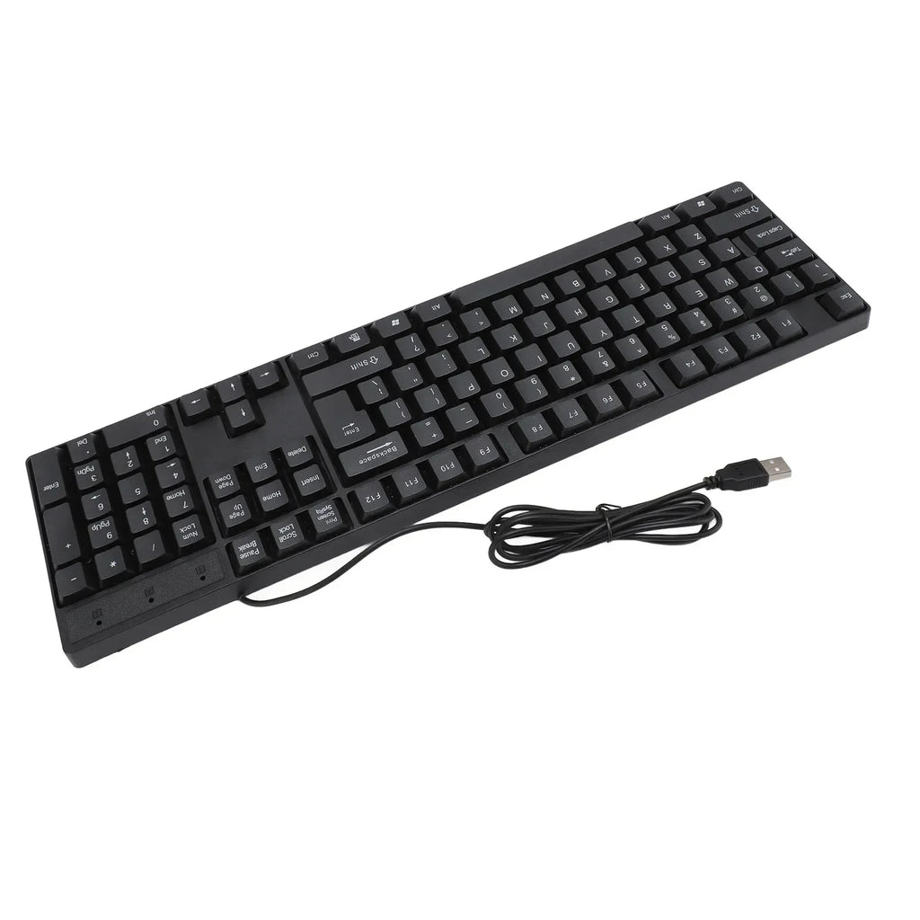 104 Keys USB Wired Keyboard English/Russian/Spanish/French Language Ergonomic Design Gaming Keyboard for Office Laptops Desktops Outstanding Electronic Store Store