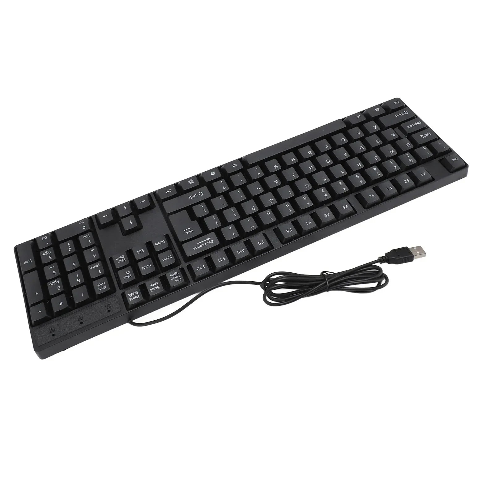 104 Keys USB Wired Keyboard English/Russian/Spanish/French Language Ergonomic Design Gaming Keyboard for Office Laptops Desktops Outstanding Electronic Store Store