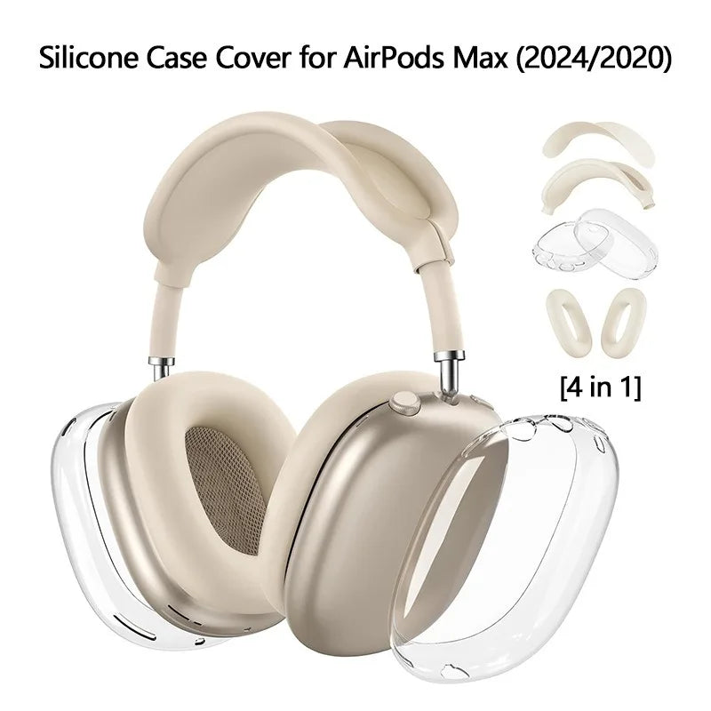 AirPods Max Case Set – Transparent TPU Cover with Ear Pad Protection & Scratch Guard Shop1105008096 Store