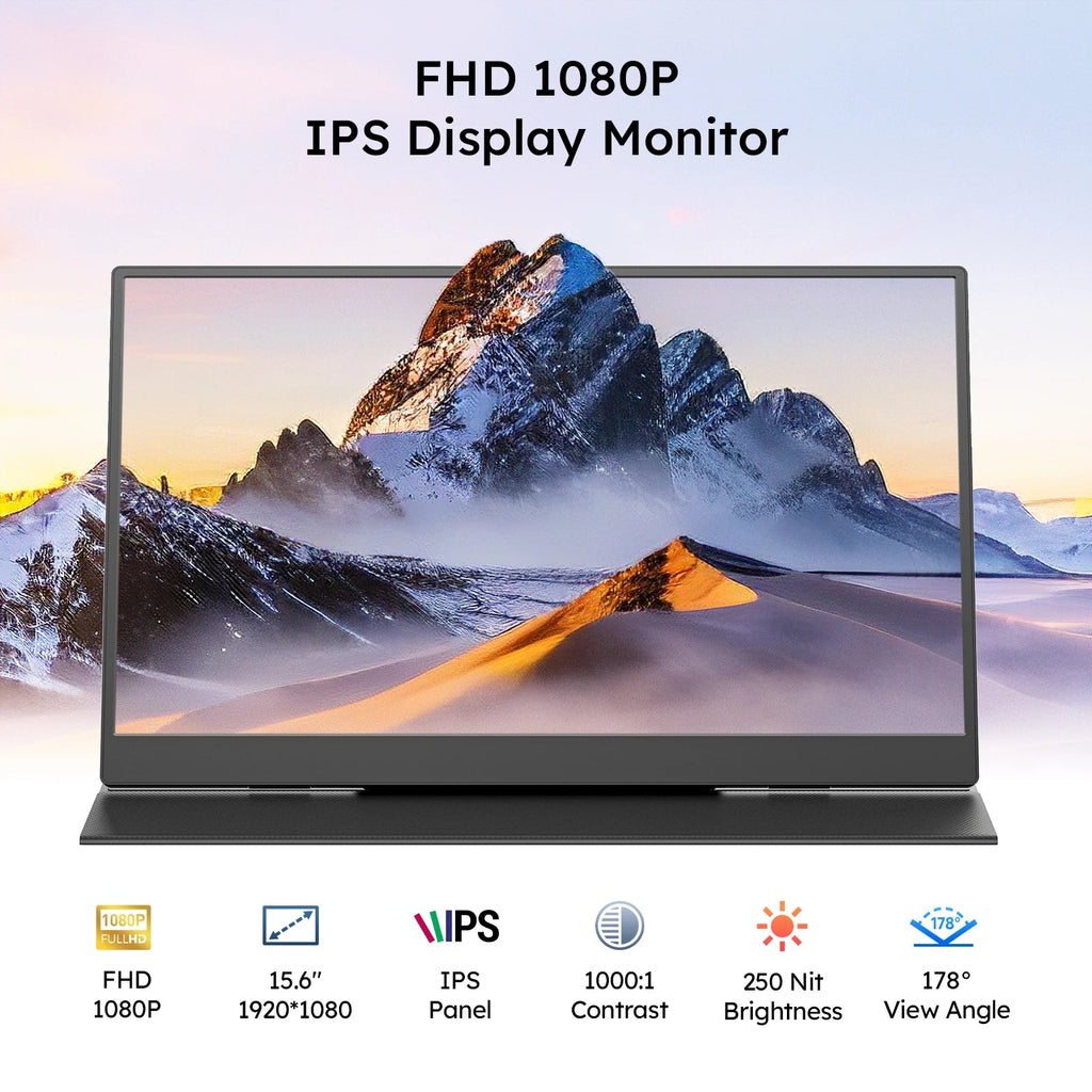 Dopesplay 15.6inch Portable Monitor For Laptop with Case 1080P IPS Screen Extender Switch Game Plug & Play for Mac Chrome Travel Dopesplay Direct Store Store