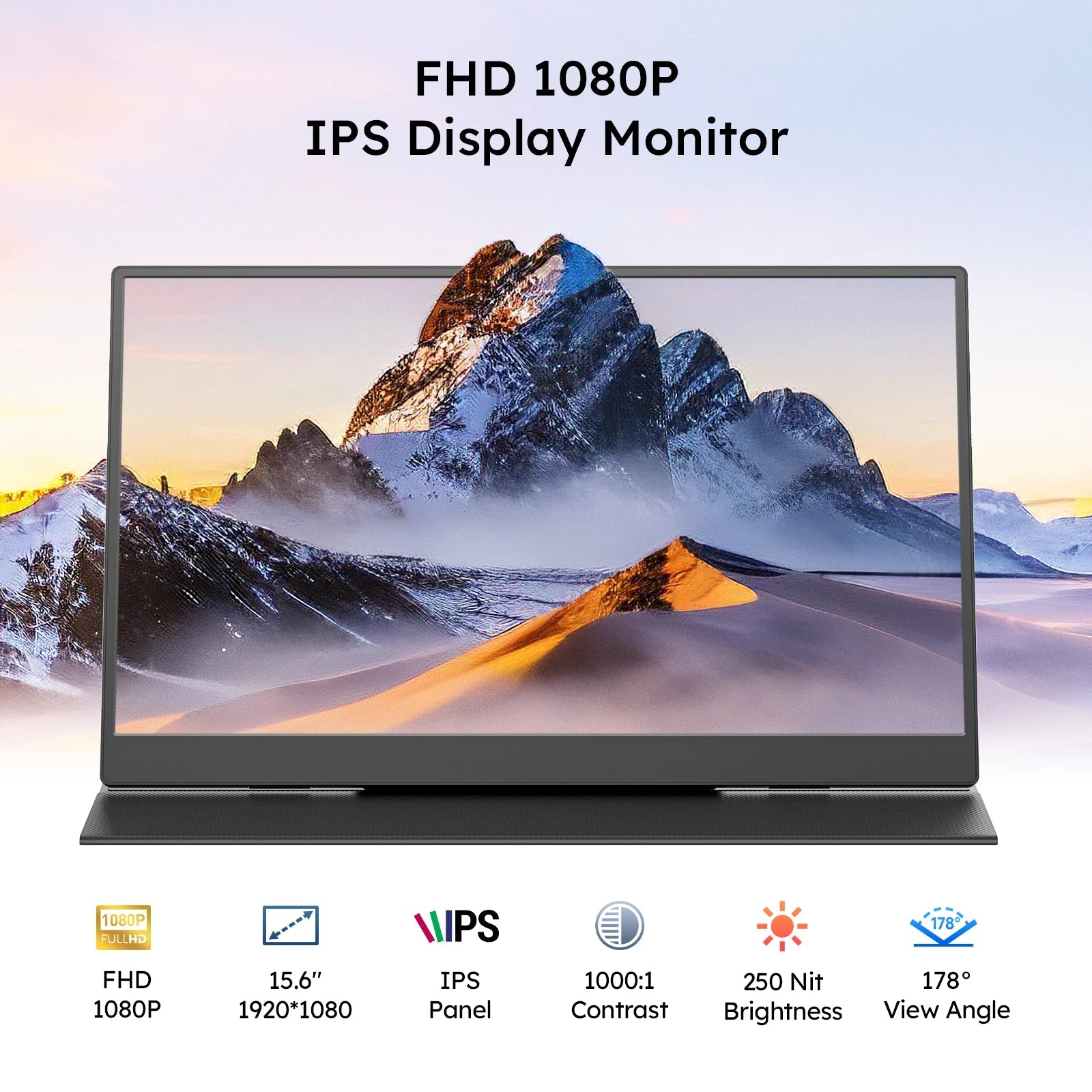 Dopesplay 15.6inch Portable Monitor For Laptop with Case 1080P IPS Screen Extender Switch Game Plug & Play for Mac Chrome Travel Dopesplay Direct Store Store