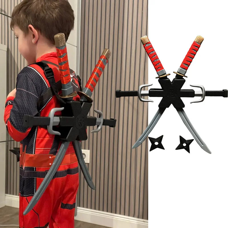 1: 1 Ninja Set Halloween Children's Japanese Samurai Cosplay Toys Knife Set Dart Toy Model Gifts Collection Bizarre Toys Tiny Toes Treasures Store