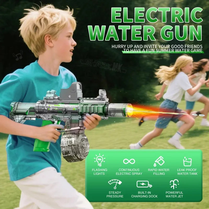 M416 LED Water Gun for Kids – Large Capacity Auto-Fire Summer Outdoor Toy AE Selection Toys Store