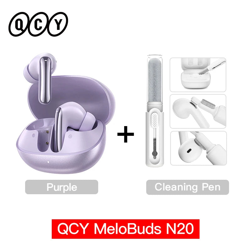 QCY Melobuds N20 HT20 Adaptive Hybrid Noise Cancelling -50dB Wireless  Bluetooth 6.0 Earbud 13mm Drivers 6 Mics HD Call Earphone QCY Global Store