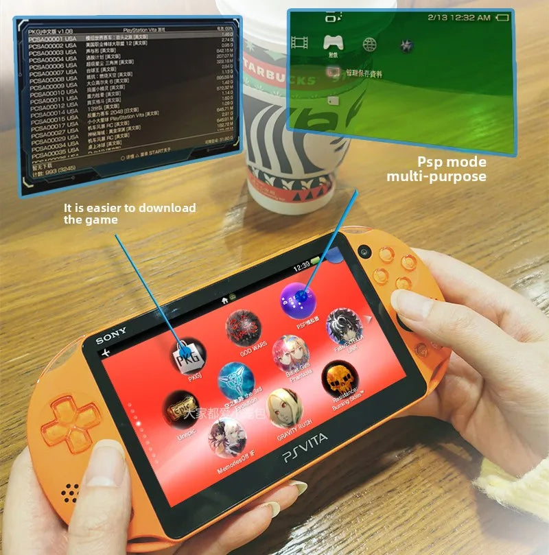 PSV1000/2000 Accessory HD Game Console Handheld for GBA Arcade FC Little Overlord PSP Emulator PSVita Plastic Material Work & Home Electronics Store