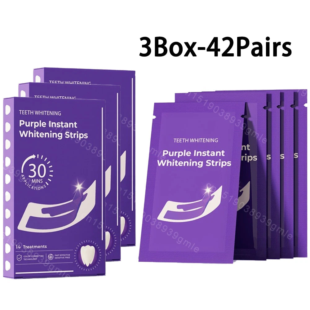 Purple Teeth Whitening Strip No Sensitive Teeth Bleaching Strip Colour Corrector Instant Teeth Clean Strip,At-Home Teeth Whiter MERALL Beauty Store