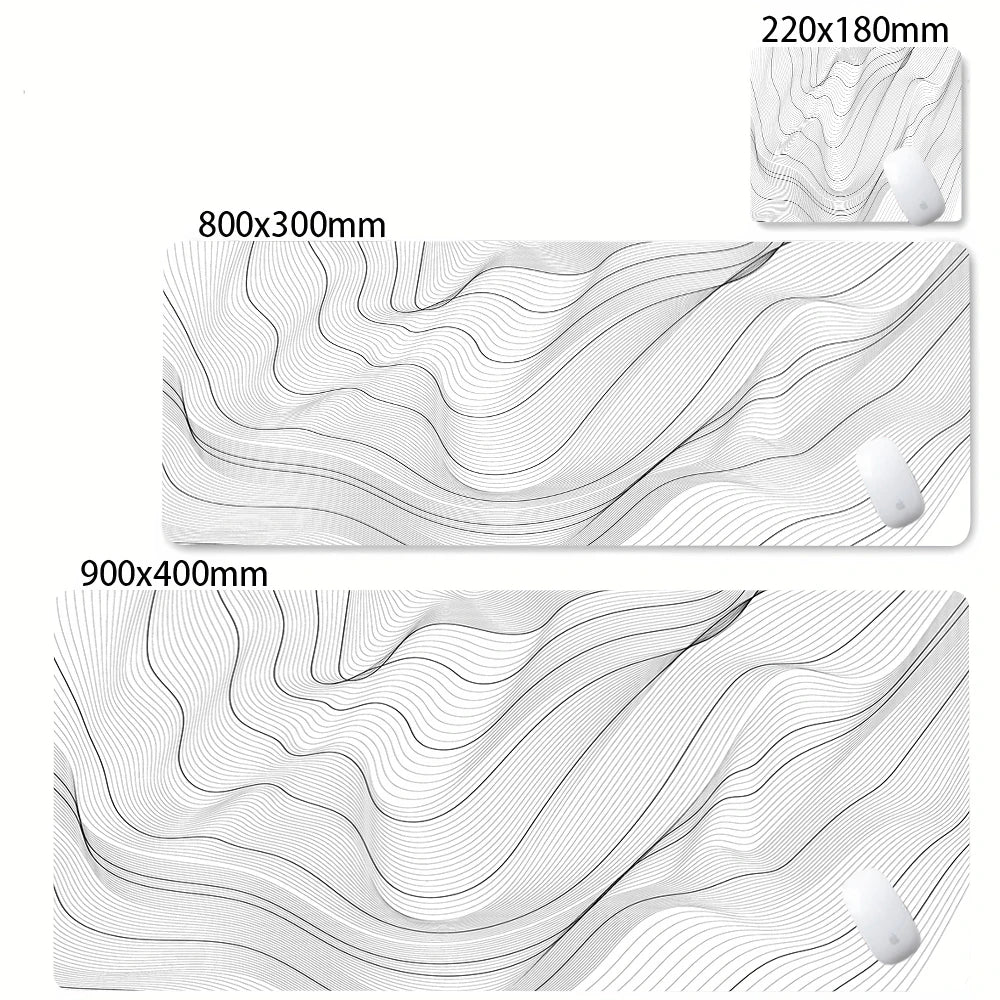 XXL Desk Mat Black And White Strata Liquid Mousepad Large Abstract Mouse Pad Gaming Deskmat With Lockedge Office Non-slip Carpet Admisitr Gaming Mouse Pad Store