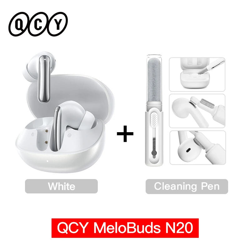 QCY Melobuds N20 HT20 Adaptive Hybrid Noise Cancelling -50dB Wireless  Bluetooth 6.0 Earbud 13mm Drivers 6 Mics HD Call Earphone QCY Global Store