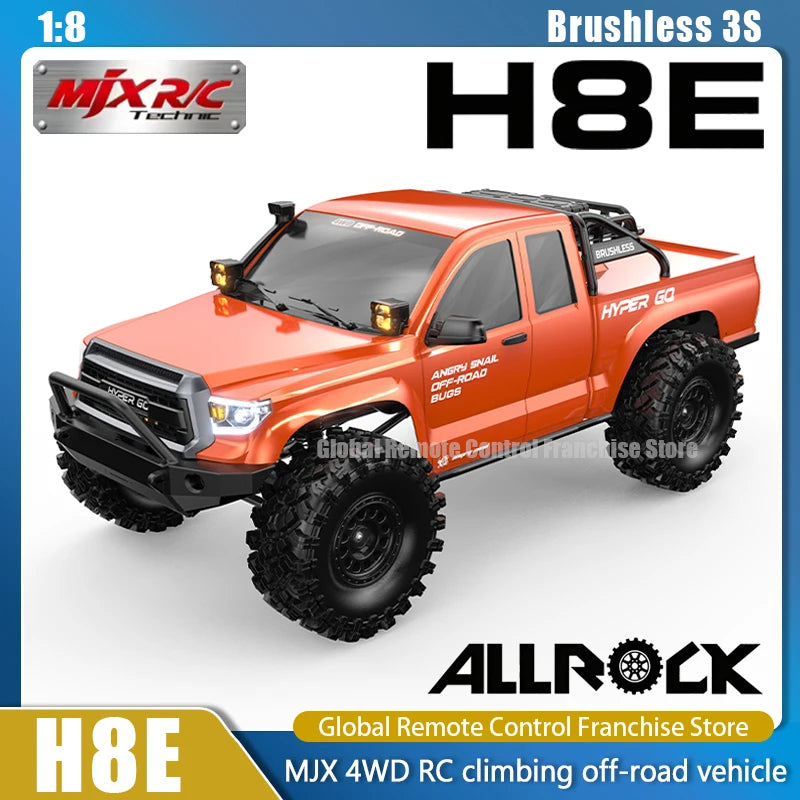 MJX H8E 1:8 RC Car Brushless 4wd HYPER GO H8E 25km/h Off Road Climbing Car with High Low Speed Differential Lock Adults Toys Global Remote Control Franchise Store