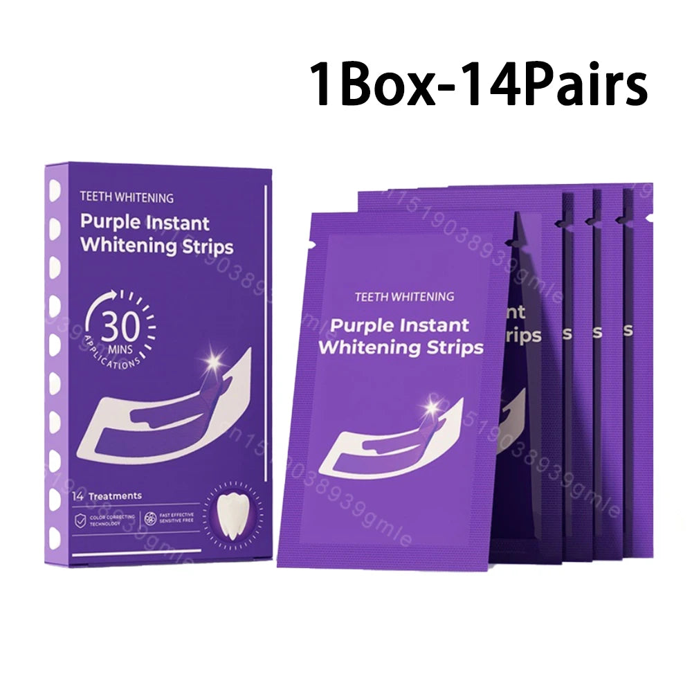 Purple Teeth Whitening Strip No Sensitive Teeth Bleaching Strip Colour Corrector Instant Teeth Clean Strip,At-Home Teeth Whiter MERALL Beauty Store