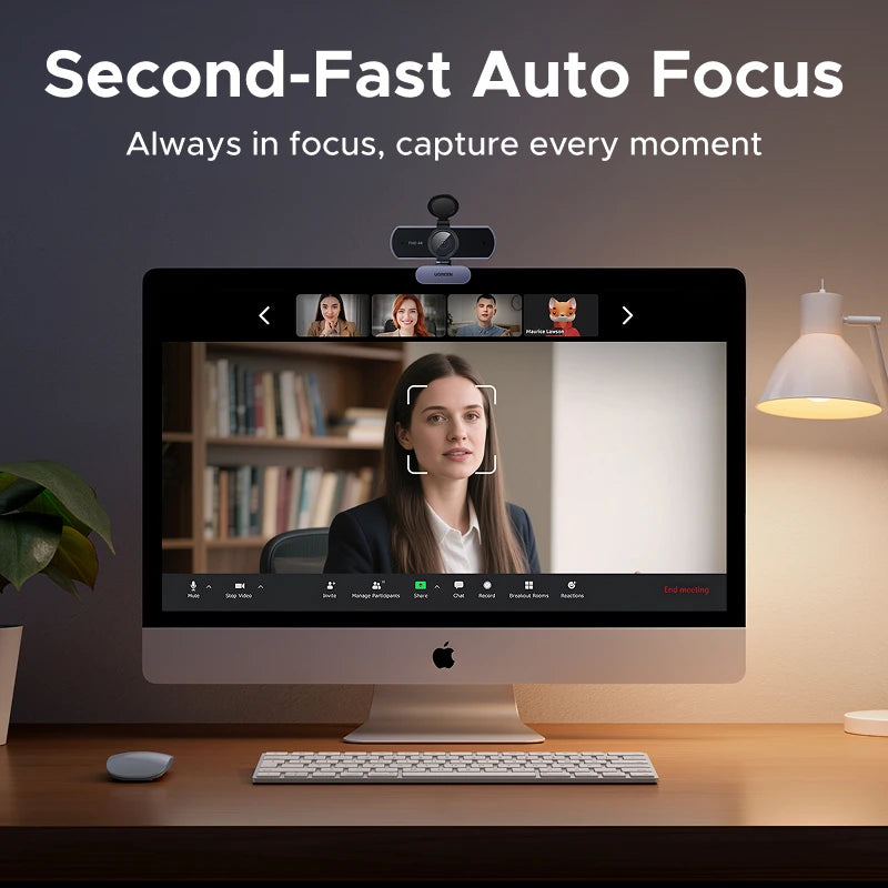 UGREEN 4K FHD 1080P Webcam 8MP for PC, PDAF Auto Focus, Dual AI Noise-Cancelling Mics, Web cam Camera for Zoom/Teams/Google Meet Ugreen Official Store