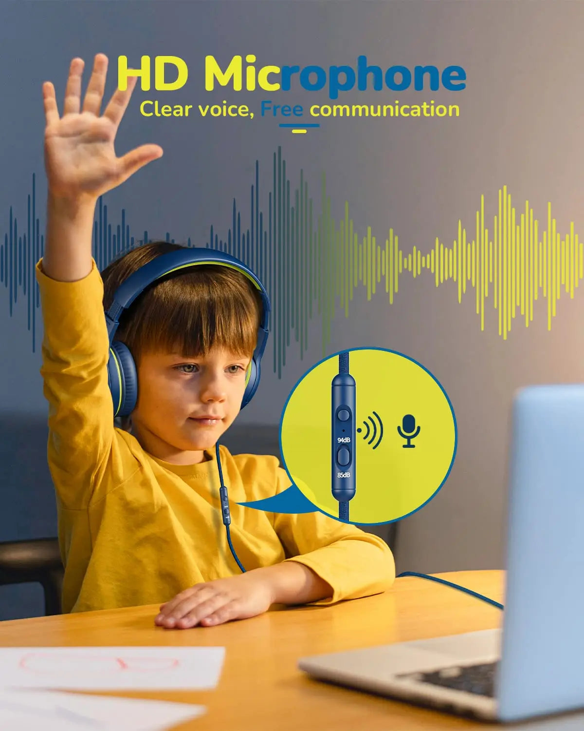 1/2/3Pcs AWATRUE AT2 Kids Headphones Wired Toddler Headsets with Mic Over-Ear Headphone Foldable on-Ear Design for PC,Laptop NUBWO Audio Store