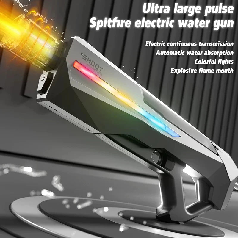 Summer Outdoor LED Fully Automatic Fire Electric Water Gun Toy, Adult Pool Battle Shooting Toy Water Gun Boy Gift Mi Duo Toy Store