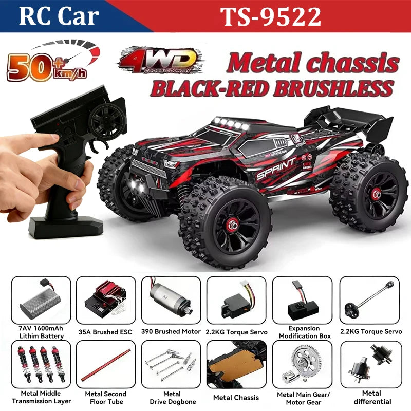 WLtoys 9522 PRO 85KM/H High-speed RC Car Brushless 4WD Drive Off-road Drift 1:16 Professional Racing Car 9522 50KM/H Boy's Toy Gangbi Official Store