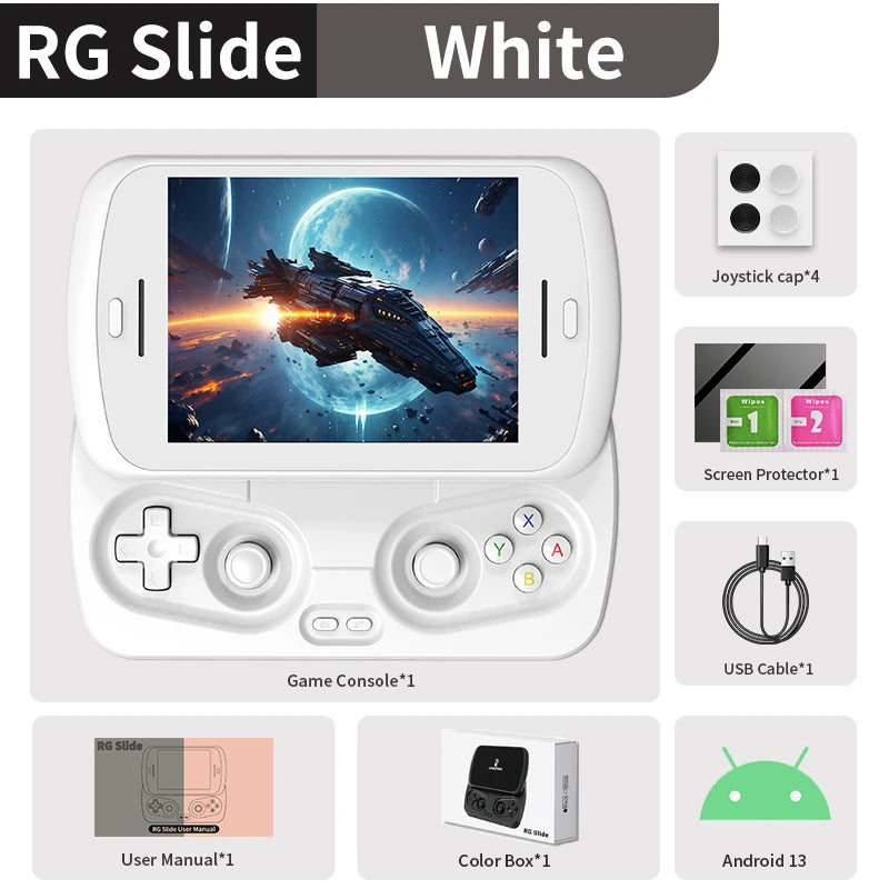 Anbernic RG Slide Handheld Game Console 4.7-inch LTPS In-Cell Screen Android 5000mAh Video Gaming Player Supports 1080p-Port Out Anbernic Direct Store