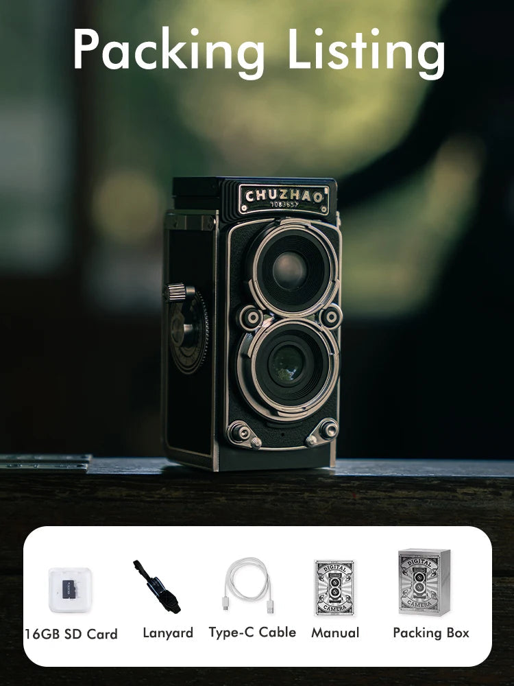 CHUZHAO Mini Retro Digital Camera with 1.54inch Screen 1080p Video 12MP Photos Compact Vintage Portable for Birthday Gift TFC digital Store