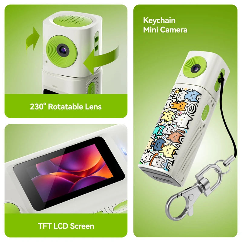 Lenovo G10 Lipstick CCD 2K Mini Thumb Camera Student Action Camera 61° HD Wide-angle Photo Video Recorder in DOPAMINE Colorway Rebel By Birth Store