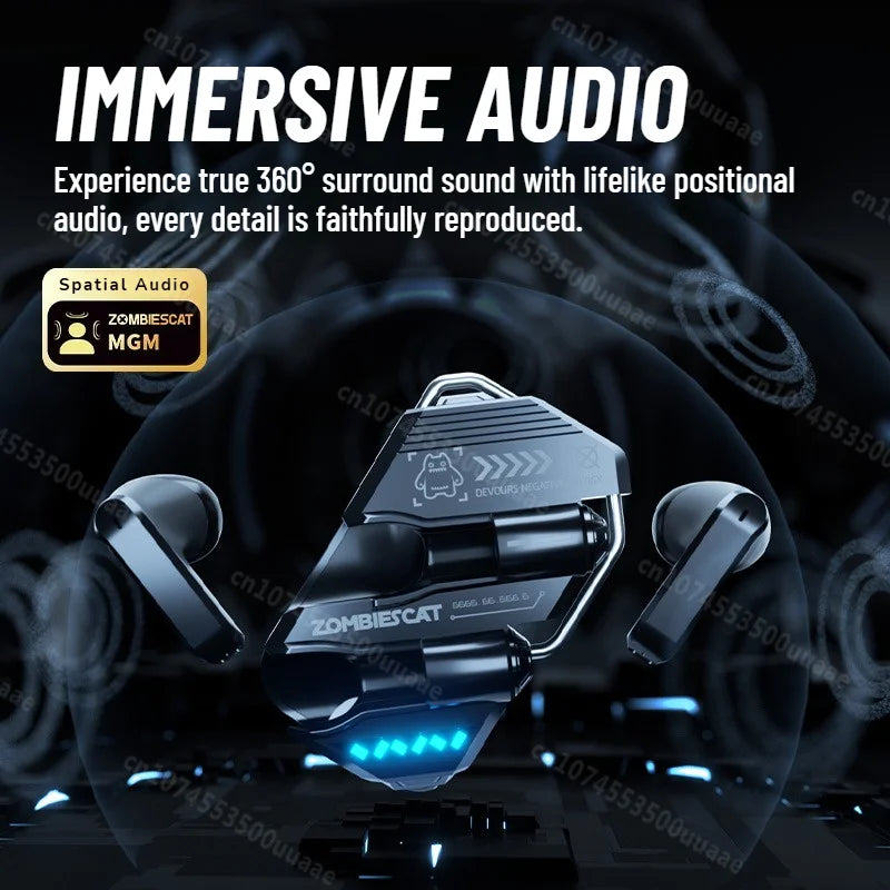 Zombies Cat B21 Alloy Bluetooth 6.0 Earbuds Real Time Ai Translation Headphone Semi In Ear TWS Wireless Earphones with Smart APP Sansui Audio Flagship Store