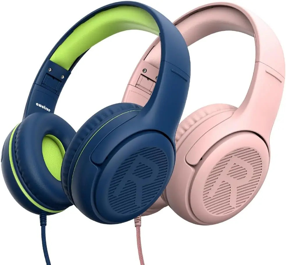 1/2/3Pcs AWATRUE AT2 Kids Headphones Wired Toddler Headsets with Mic Over-Ear Headphone Foldable on-Ear Design for PC,Laptop NUBWO Audio Store